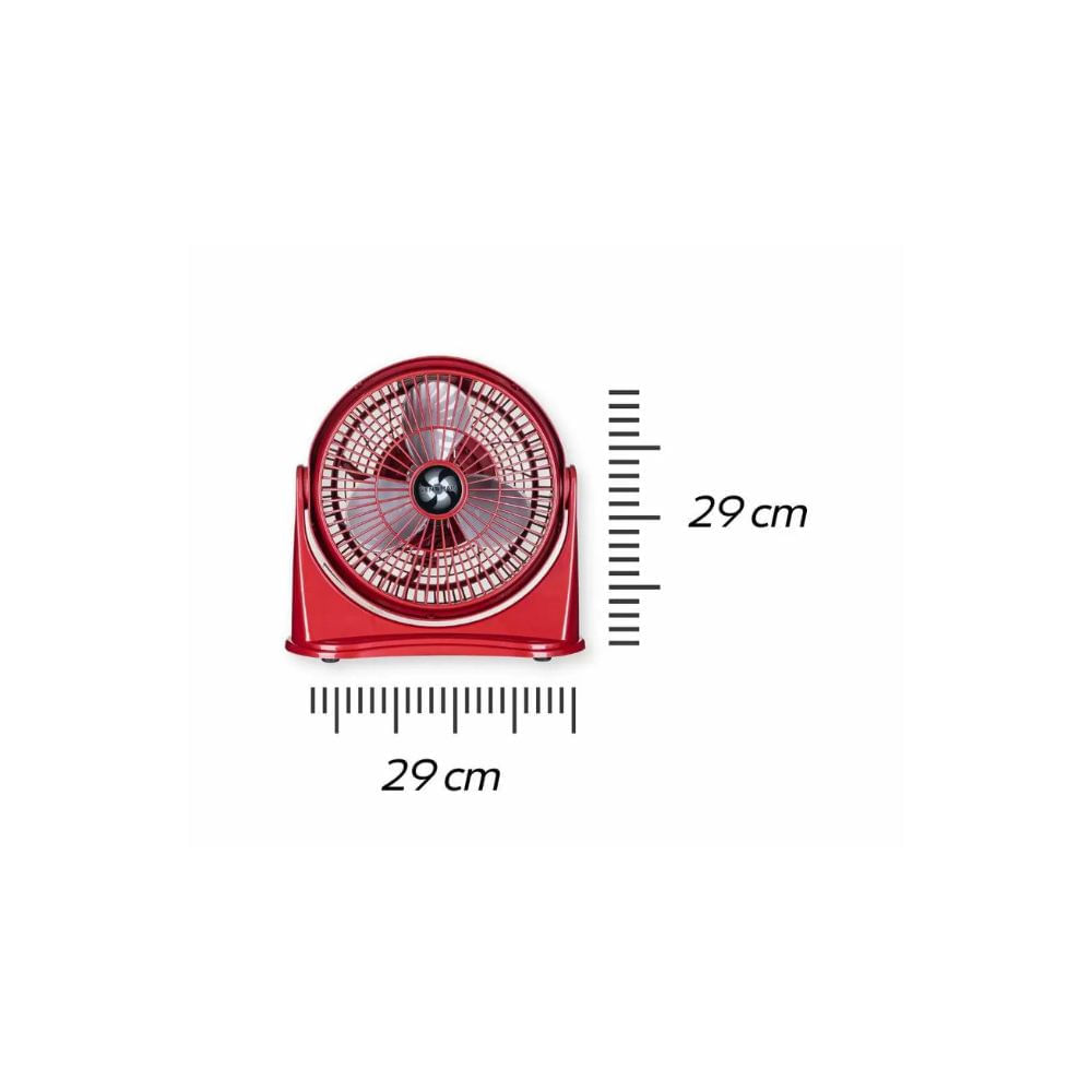 Circulador de Ar 25cm Ventimais 3 em 1 2 Vel Verm/Prata 110v - Imagem 7
