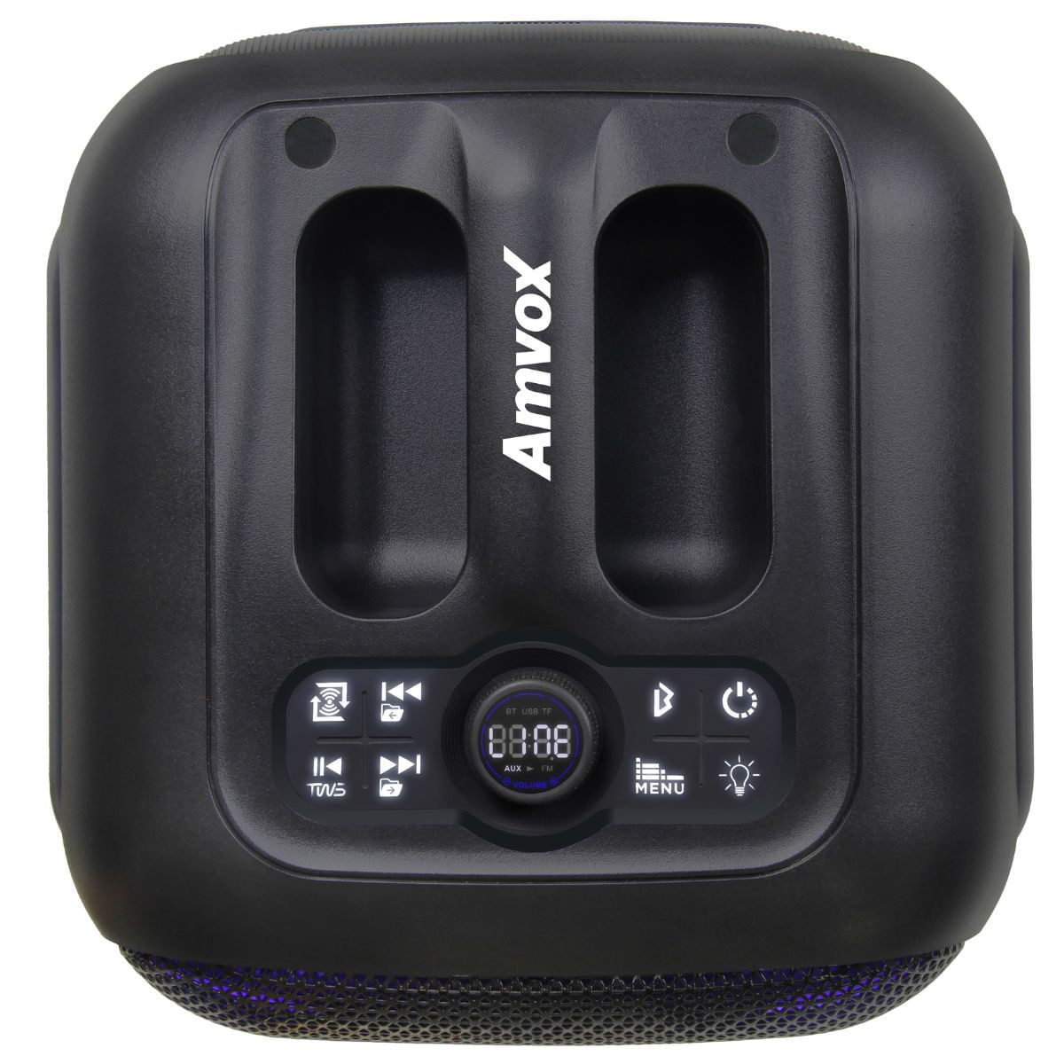 Caixa Amplif 410W Amvox ACA 410 NEON Woofer 6 Led BT USB Micro SD TWS Biv - Imagem 4