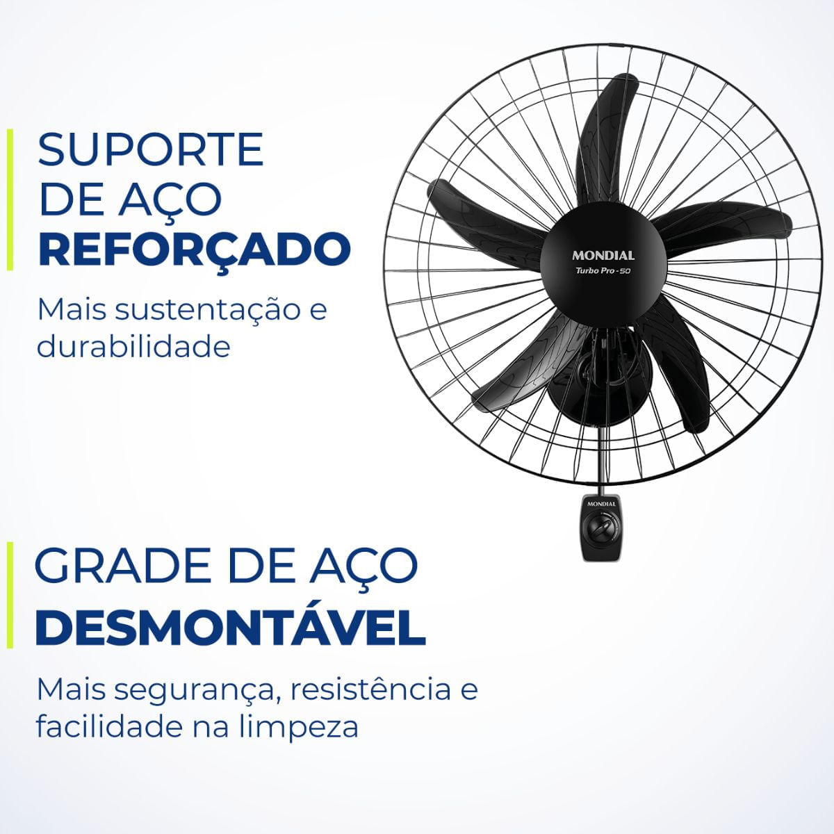 Ventilador de Parede Mondial 50cm 150w Turbo Pro NVP-PRO-50 127v - Imagem 12