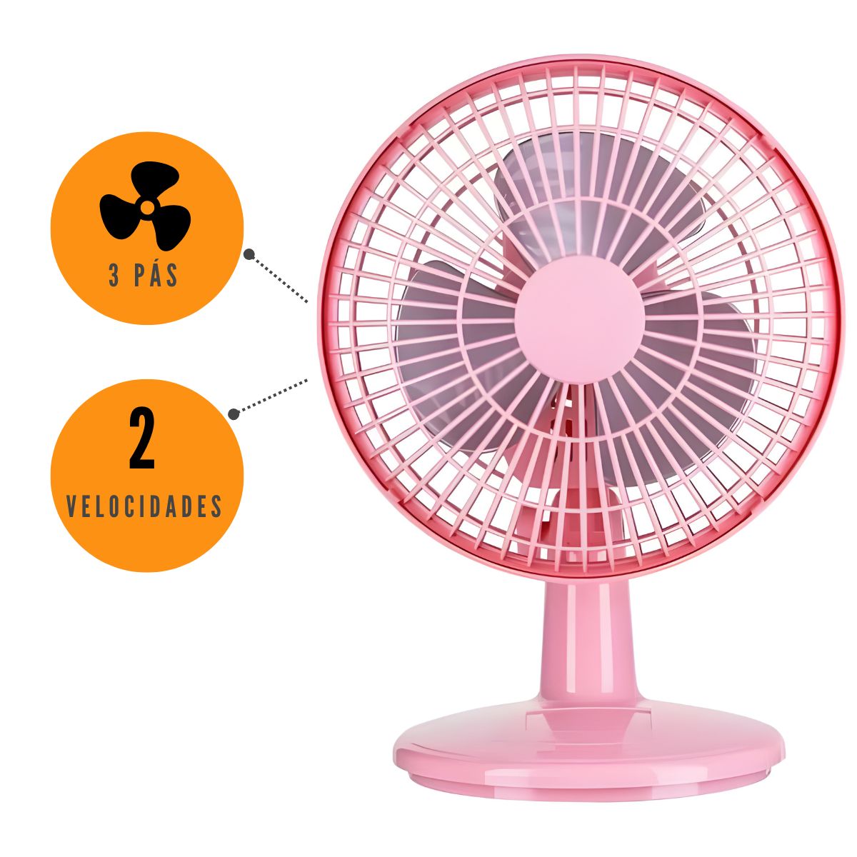 Ventilador Mini 20cm Ventimais Turbo 2 Vel Rose/Prata 110V - Imagem 14