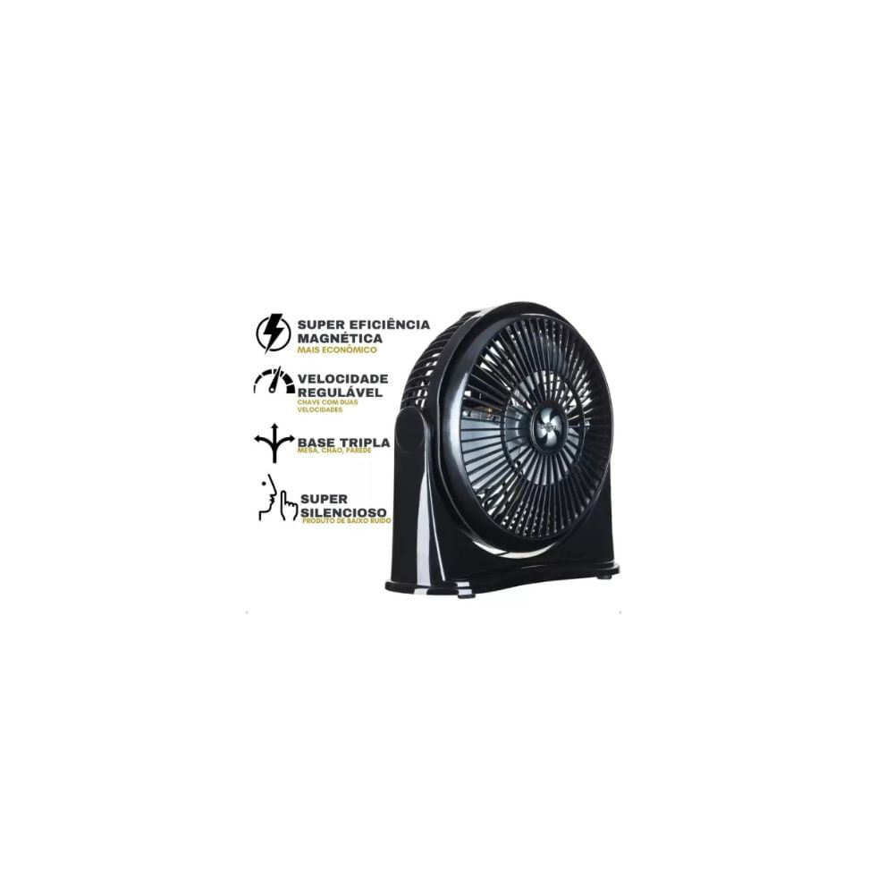 Circulador de Ar Ventimais 25CM Preto/Prata 110V - Imagem 5
