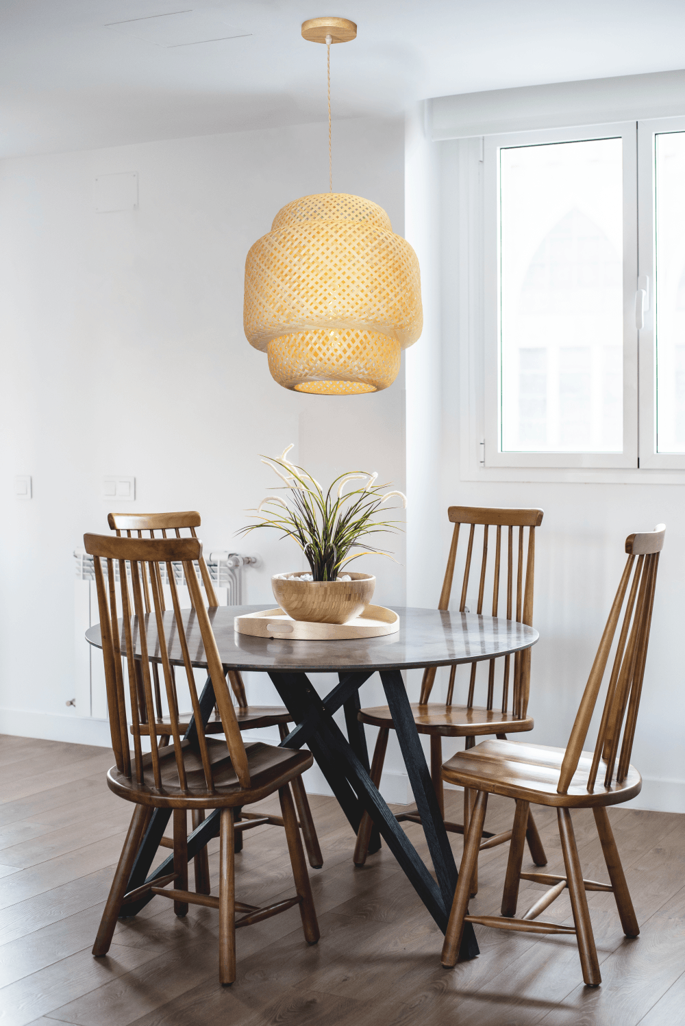 Pendente Bali 40x40cm Madeira C/ Fibra Bambu P/ 1 Lâmpada E-27 Cód. P-BALI-40 – GMH Trade - Imagem 2