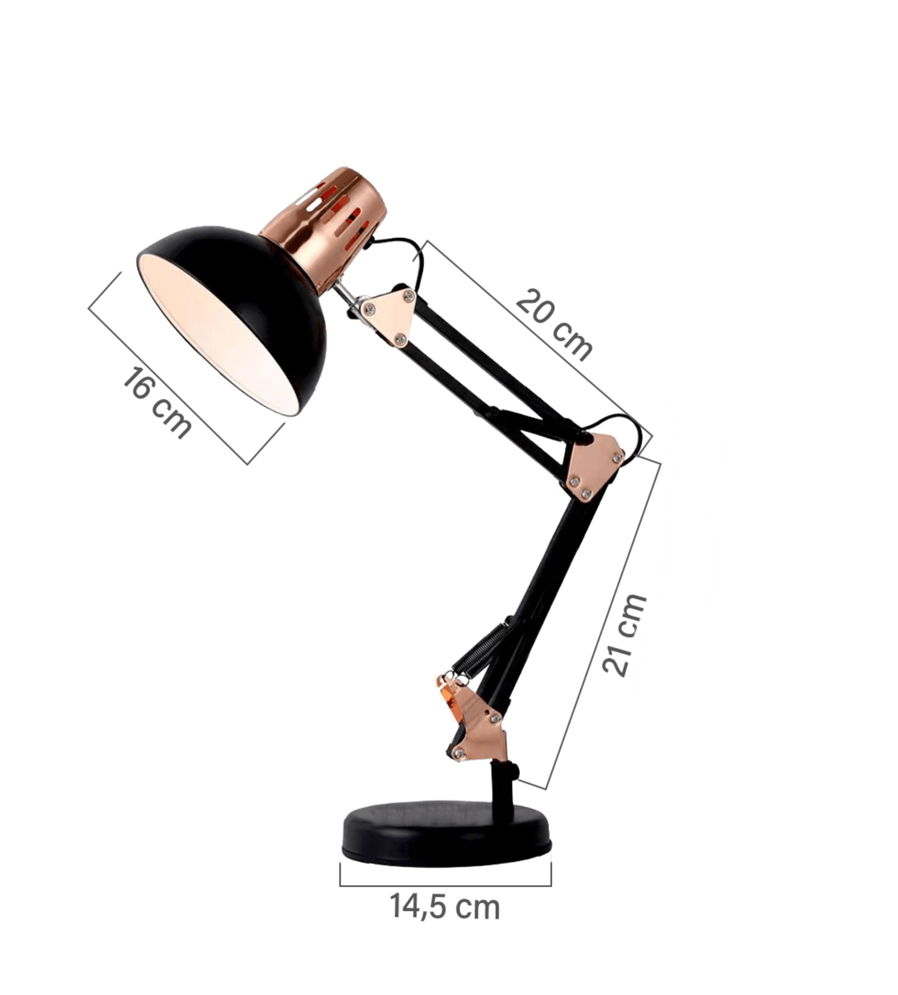 Luminária De Mesa Articulável Desk Deluxe Preto P/ 1 Lâmpada E-27 Cód. LDD-PRETO – GMH Trade - Imagem 2