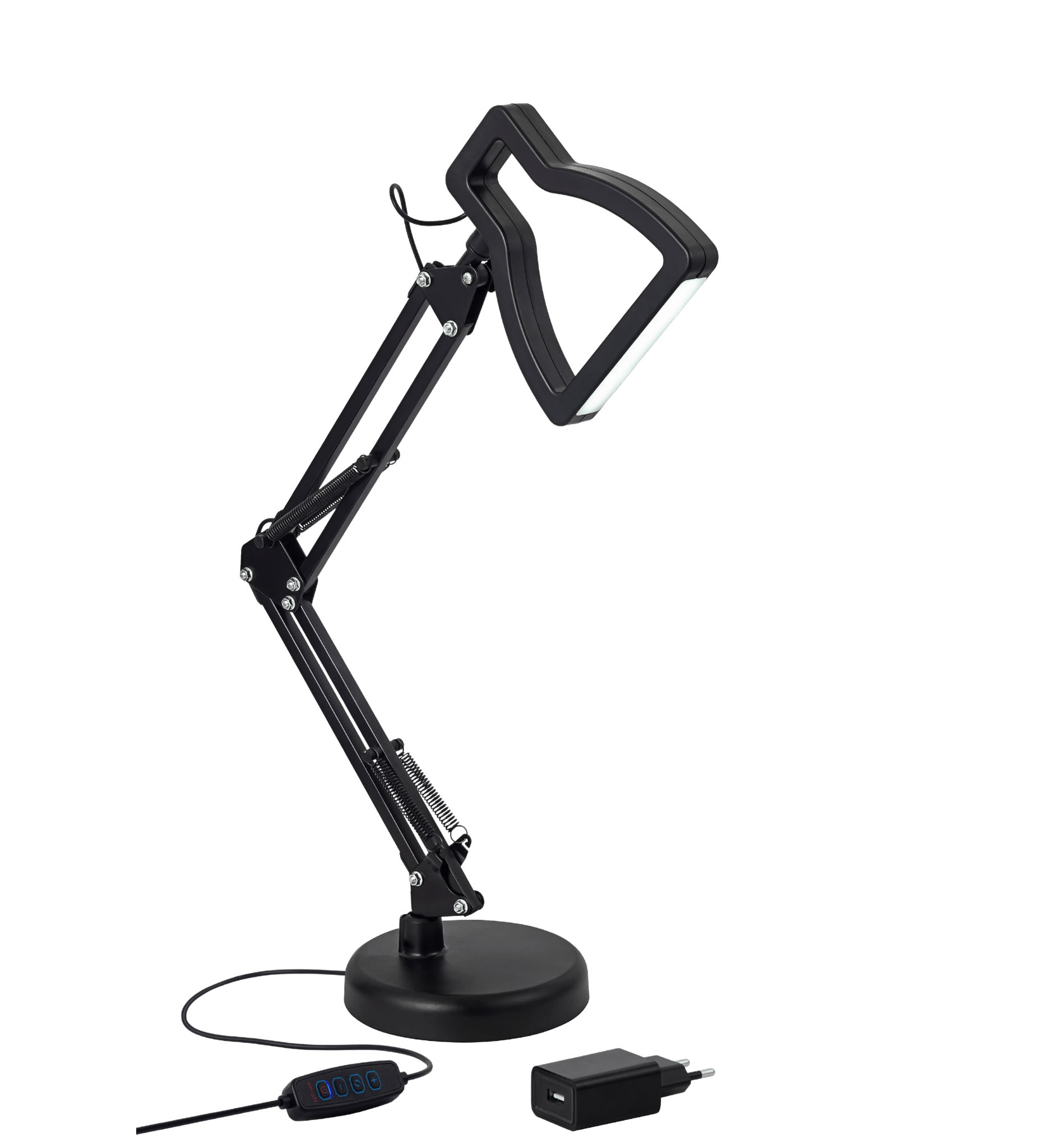 Luminaria De Mesa 3D LAMP Preto Led 5W Dimerizavel 3000/4000/6000K 63CM Cod. 3D-PRETO – GMH Trade