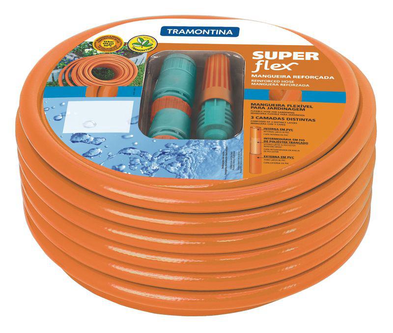 Mangueira Flexível Com Acessórios 25 M Laranja Tramontina