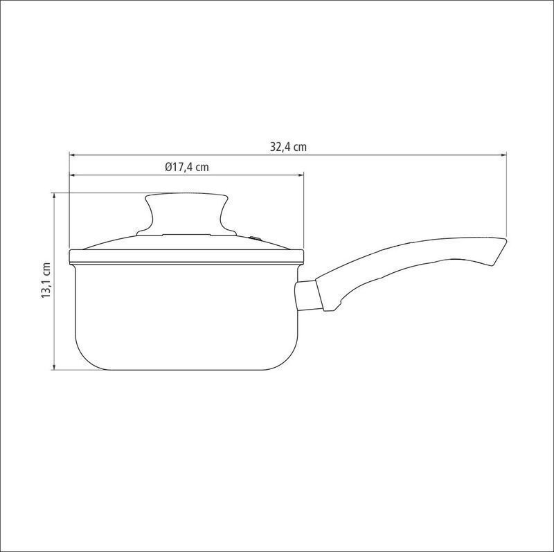 Panela 16 Cm 1,5 Litros Paris Chumbo Tramontina - Imagem 4