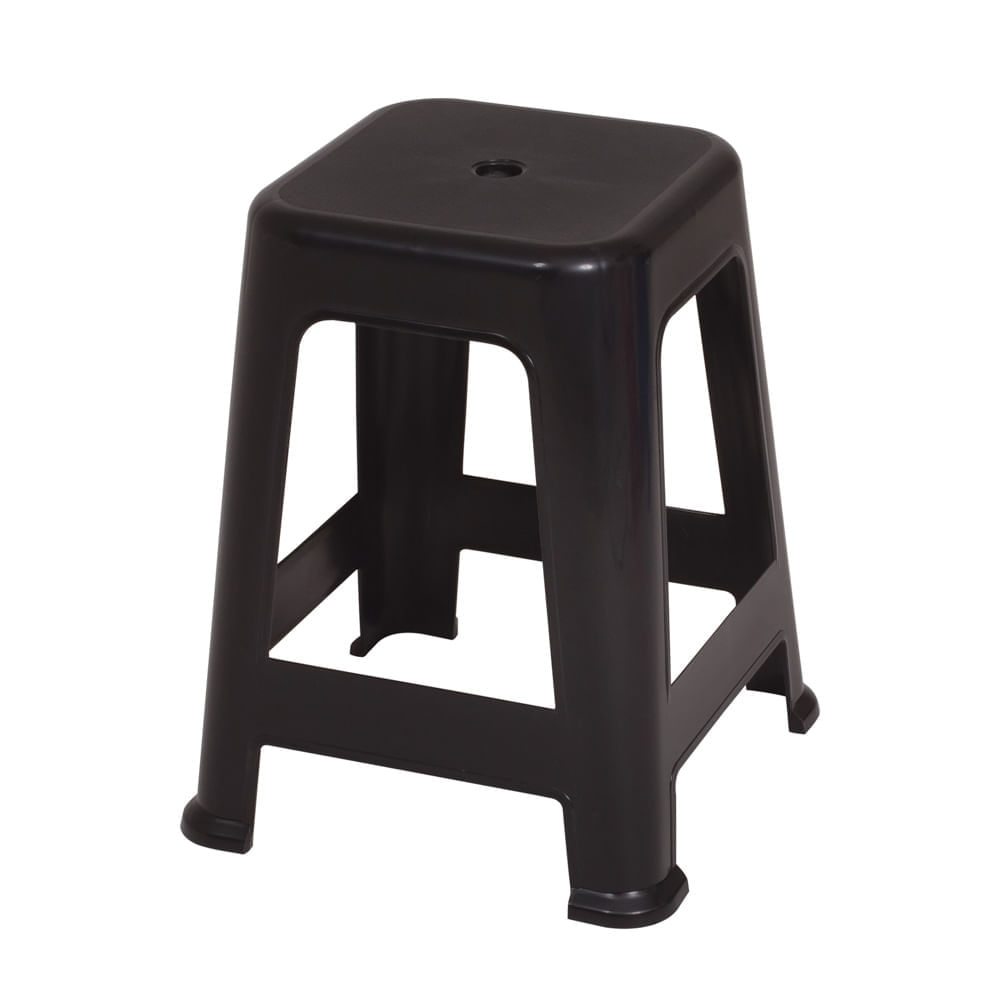 Banqueta Plastica Preta Mor - Imagem 2