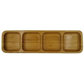Petisqueira Retangular em Bambu 4 Espaços Dolce Home