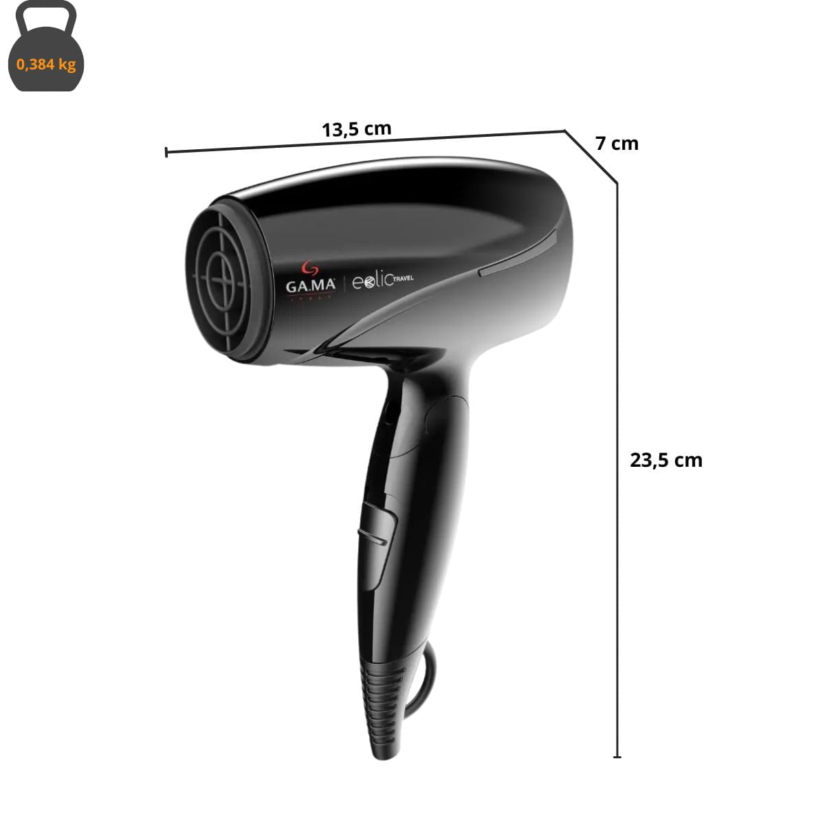 Secador de Cabelo GA.MA Italy 2 Vel EOLIC TRAVEL Black Bivolt Manual - Imagem 3