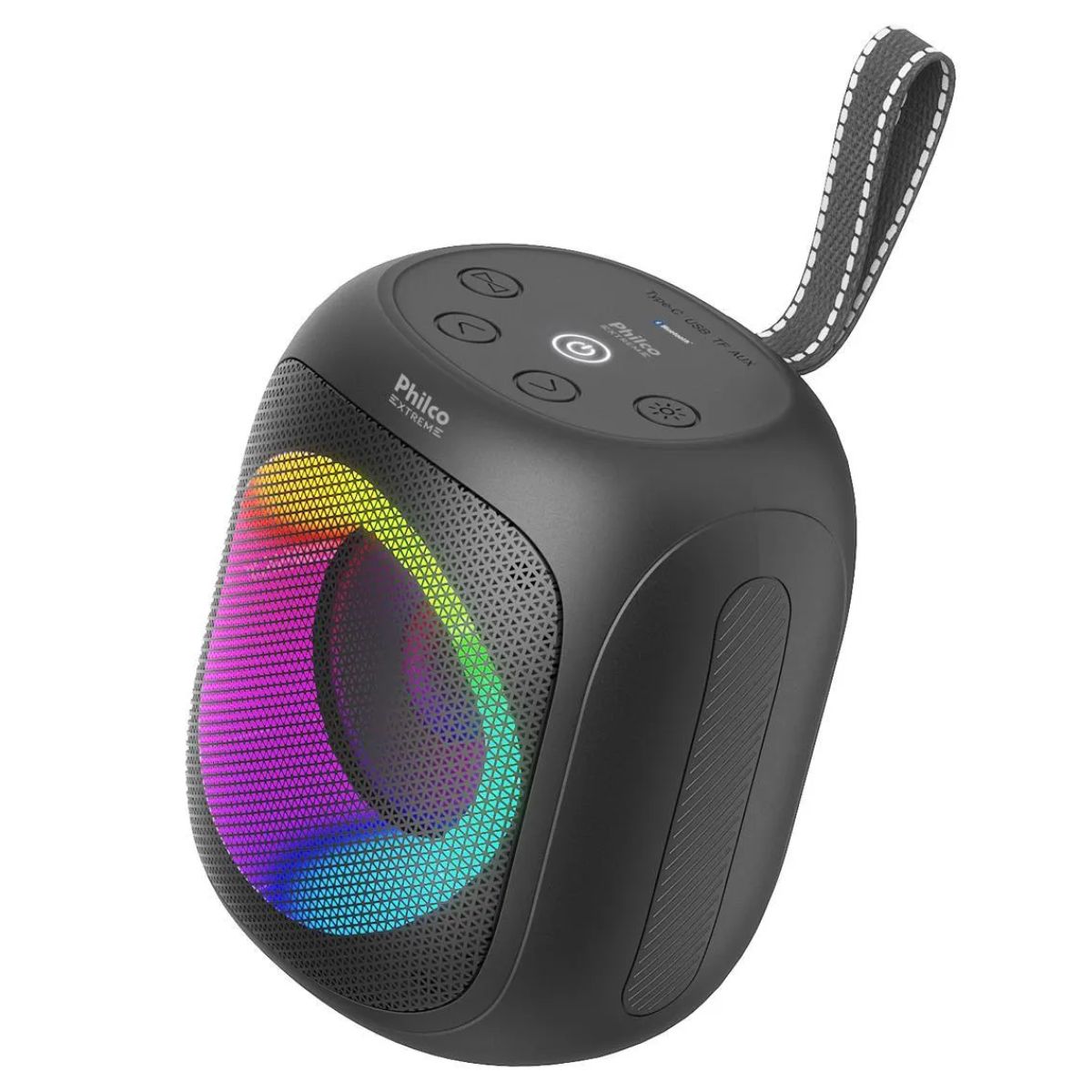 Caixa de Som Speaker Philco PBS30 Flash Lights FM Bluetooth V5.1 30W Black - Imagem 2