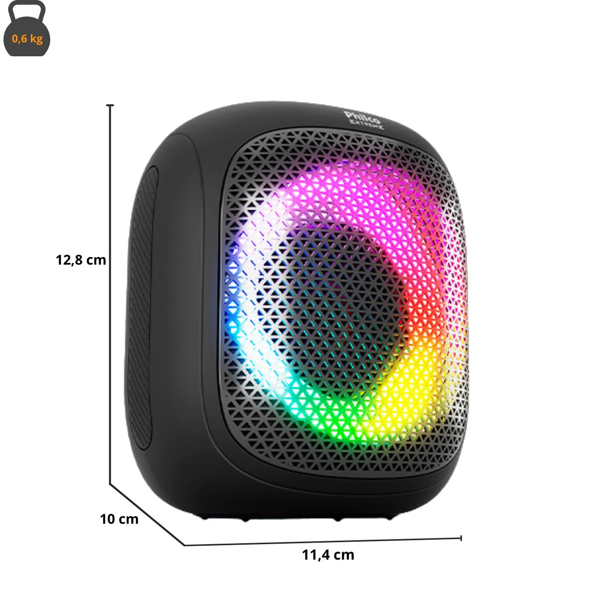Caixa de Som Speaker Philco PBS30 Flash Lights FM Bluetooth V5.1 30W Black - Imagem 3