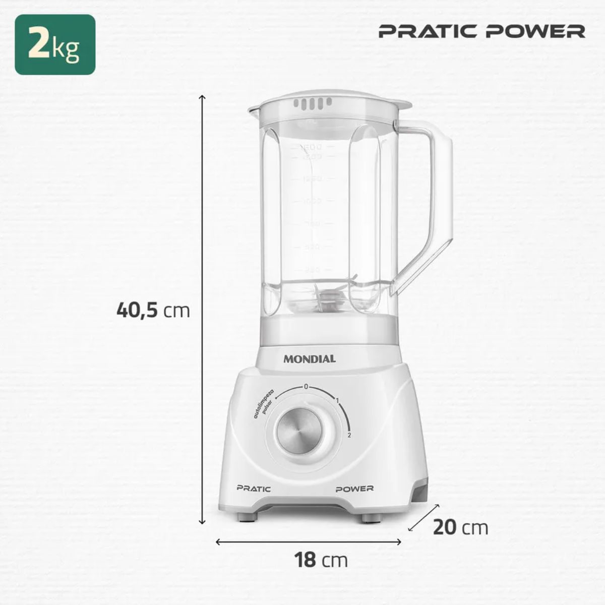 Liquidifcador 550W 2,2L Mondial L-97-W Pratic Power 2Vel Branco 127V - Imagem 14