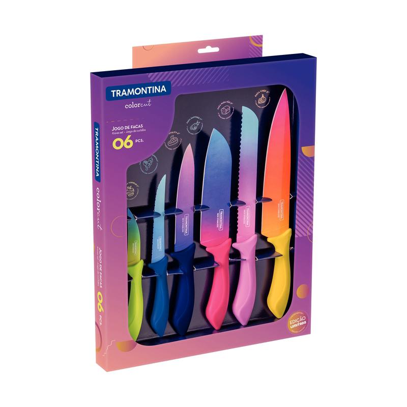 Jogo De Facas 6 Peças Colorcut Colorido Tramontina - Imagem 4