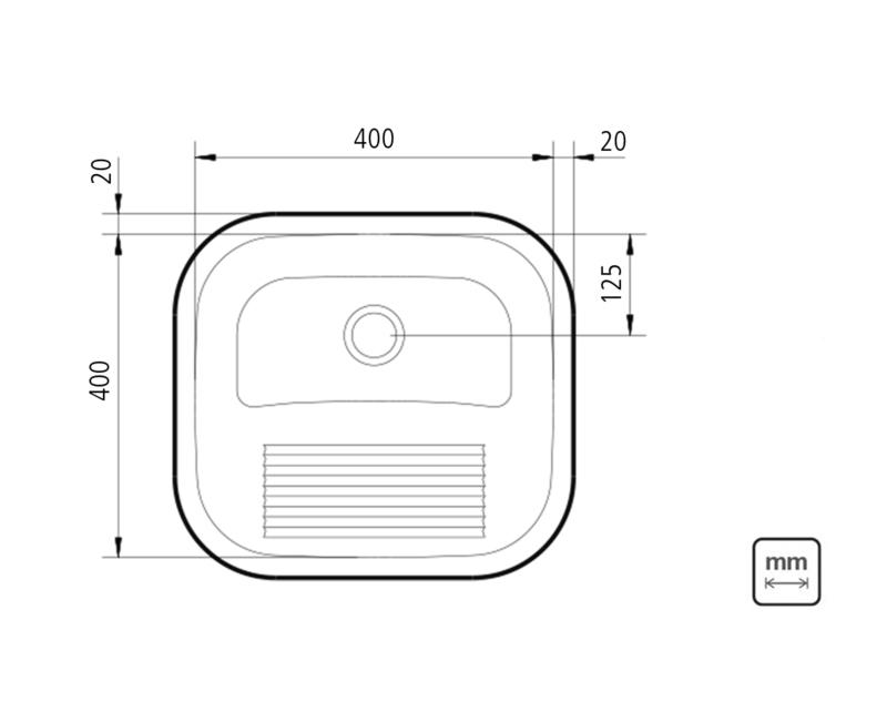 Tanque de Encaixe Tramontina Hera em Aço Inox Polido 40x40 cm - Imagem 3