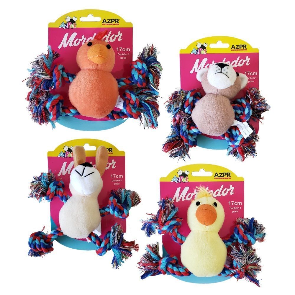 Mordedor Pet Pelúcia Com Corda 17 Cm Azpr
