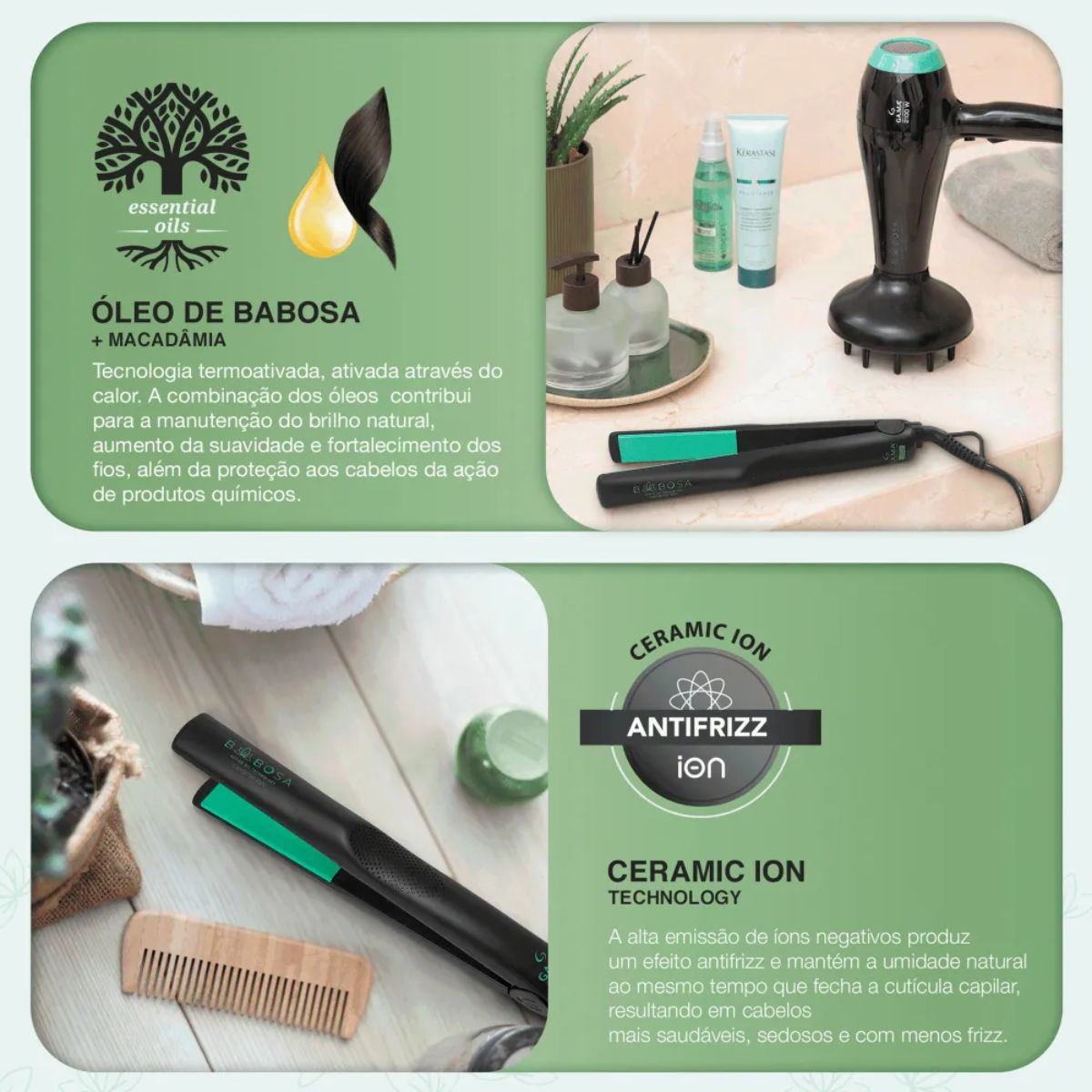 Prancha de Cabelo GA.MA Italy Babosa Ceramic Íon 220°C Preto Bivolt - Imagem 8