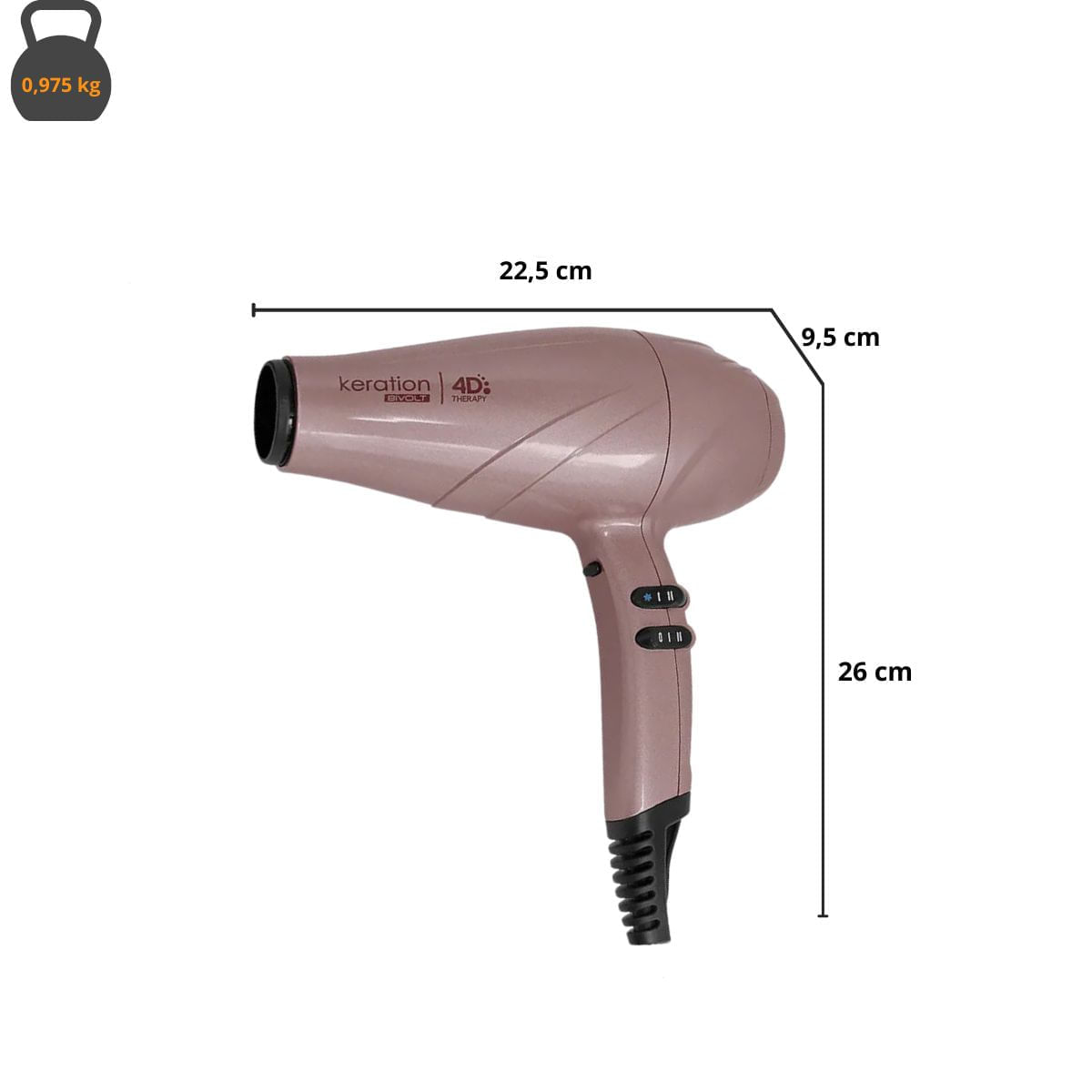 Secador de Cabelo GA.MA Italy 2500W 2 Vel Keration 4D Rosa BIV - Imagem 3