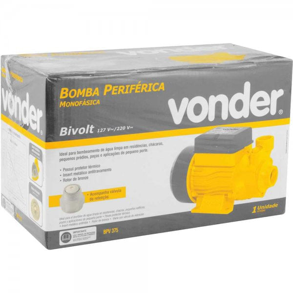 Motobomba Periférica 1/2CV 127/220V BPV375 66.86.100.012 - Vonder - Imagem 9