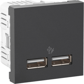 Conjunto Tomada C/ 2 USBs 2.1A 127/220V Grafite Orion Ref. S70647394 – Schneider