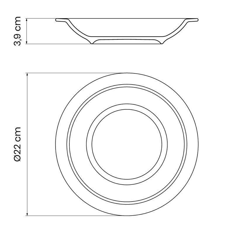 Prato Fundo Rústico Azul em Porcelana 22 cm Tramontina - Imagem 2
