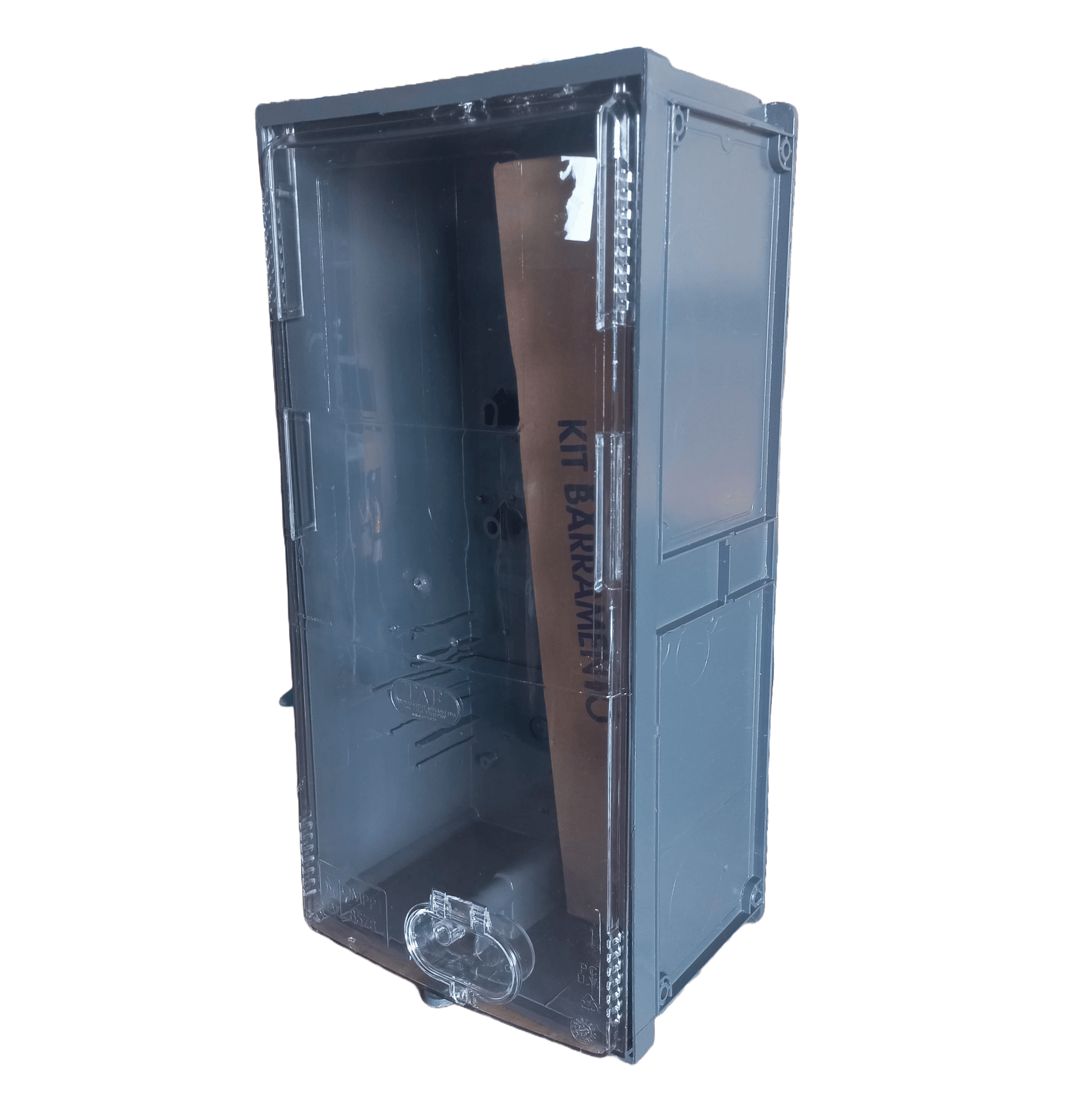 Caixa Medição Tipo CB200 C/Barramento P/Disjuntor Até 200A Policarbonato BG/Cinza 9174 - TAF