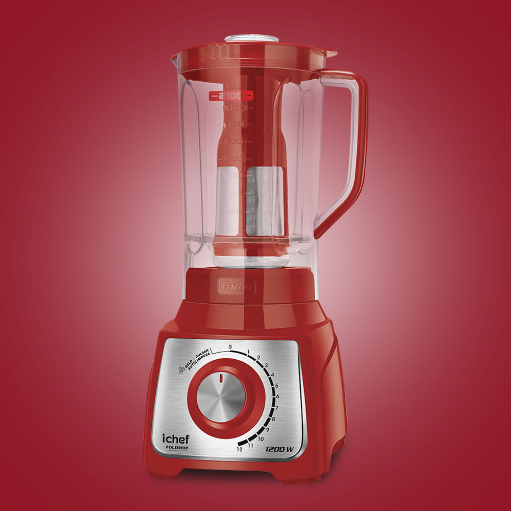 Liquidificador Ichef - Turbo Red - Inox - 3 Ltrs - 1200W - Imagem 4