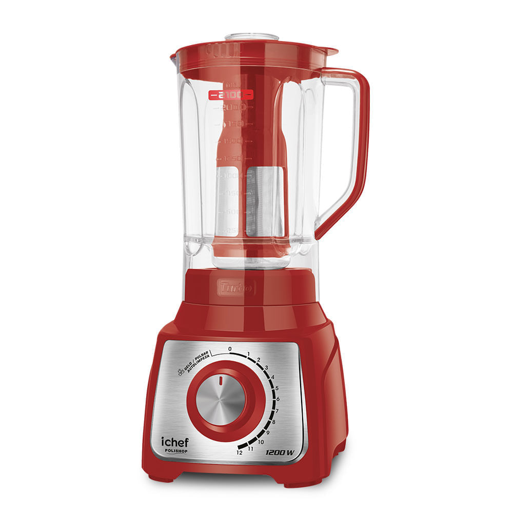 Liquidificador Ichef - Turbo Red - Inox - 3 Ltrs - 1200W