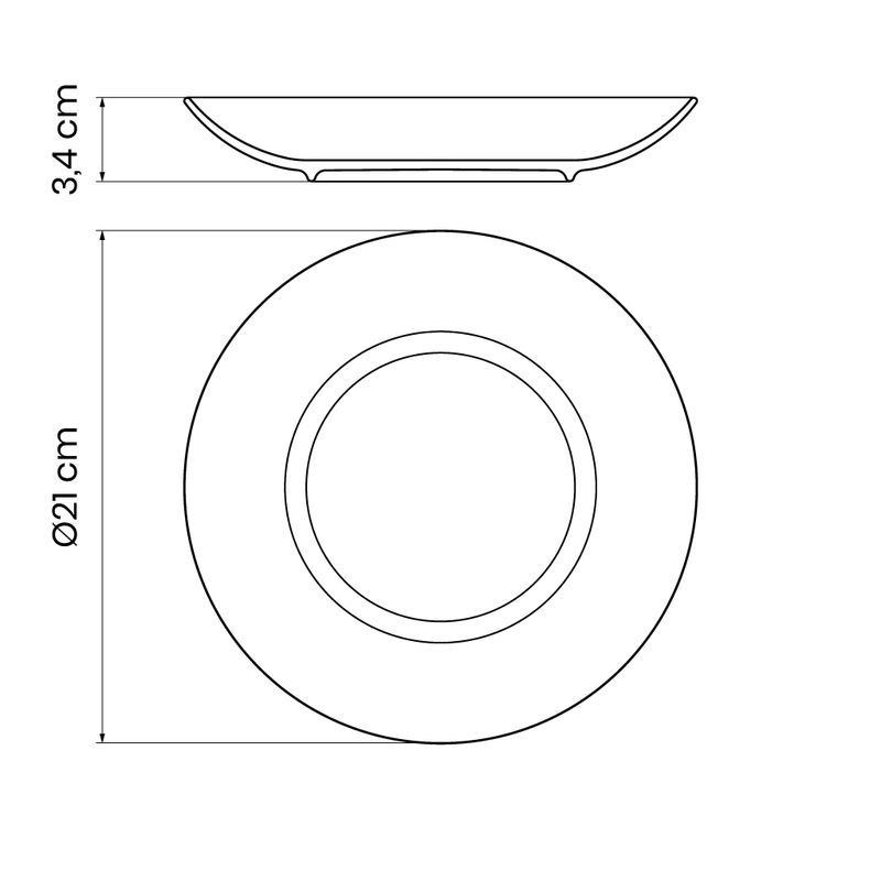 Prato Fundo Clarice em Porcelana Decorada 21 cm Tramontina - Imagem 3