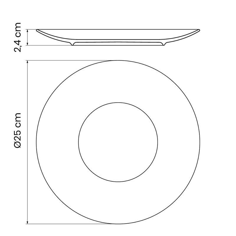 Prato Raso Clarice em Porcelana Decorada 25 cm Tramontina - Imagem 3