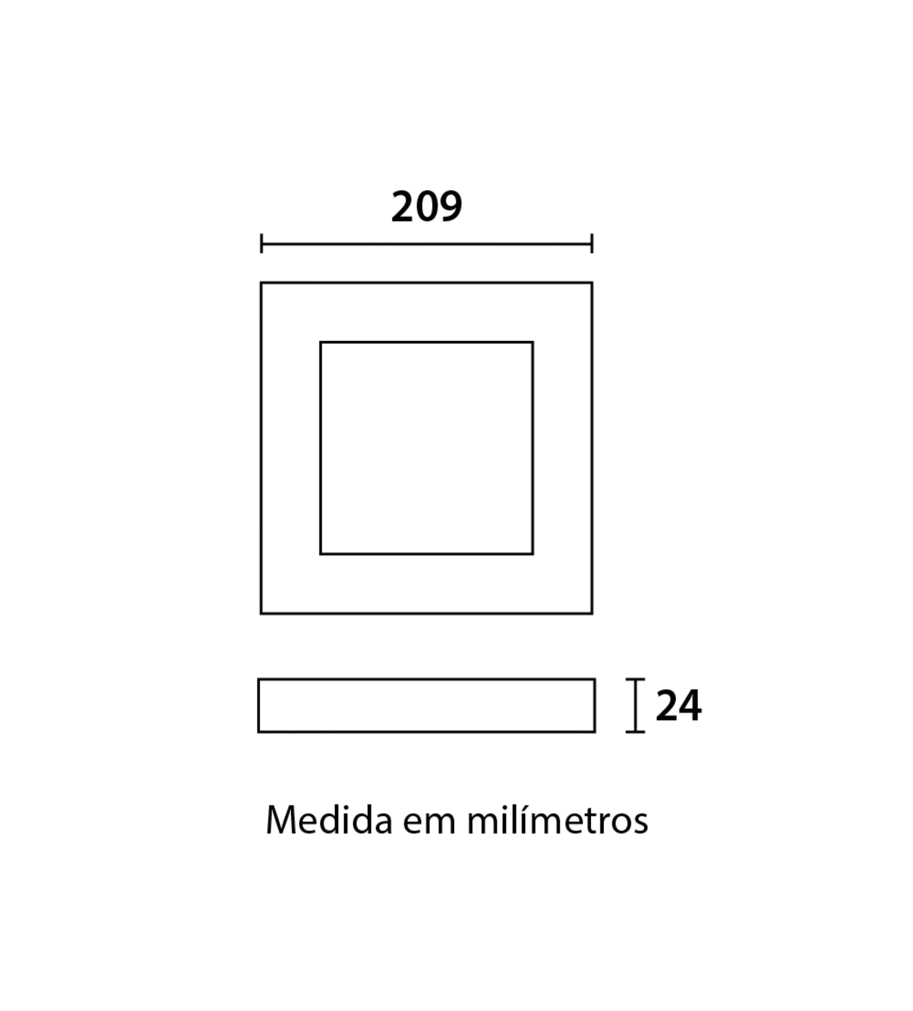 Plafon Led Quadrado Sobrepor 21x21cm 18W 6500K Preto Cód. 80806001 – Blumenau - Imagem 3