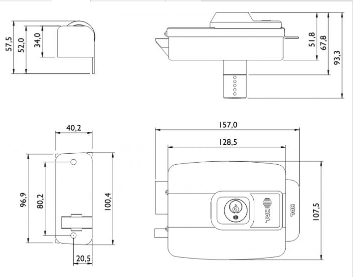 Fechadura Elétrica Dupla Cinza C90 90.01.03.029 - HDL - Imagem 3