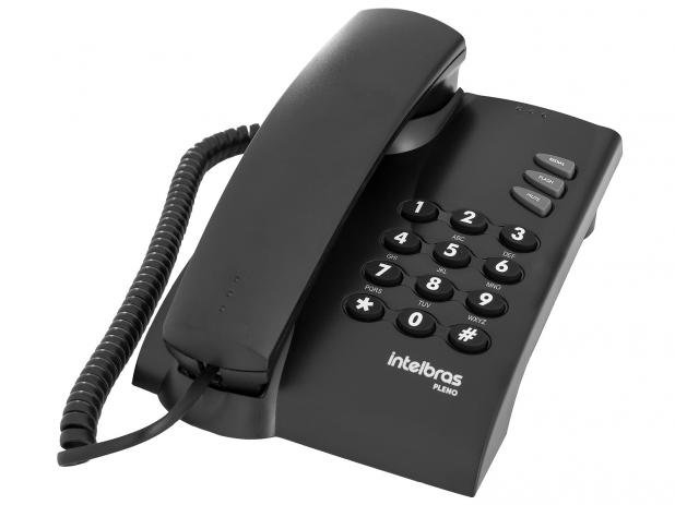 Telefone C/ Fio Pleno S/ Chave Preto 4080051 - Intelbras