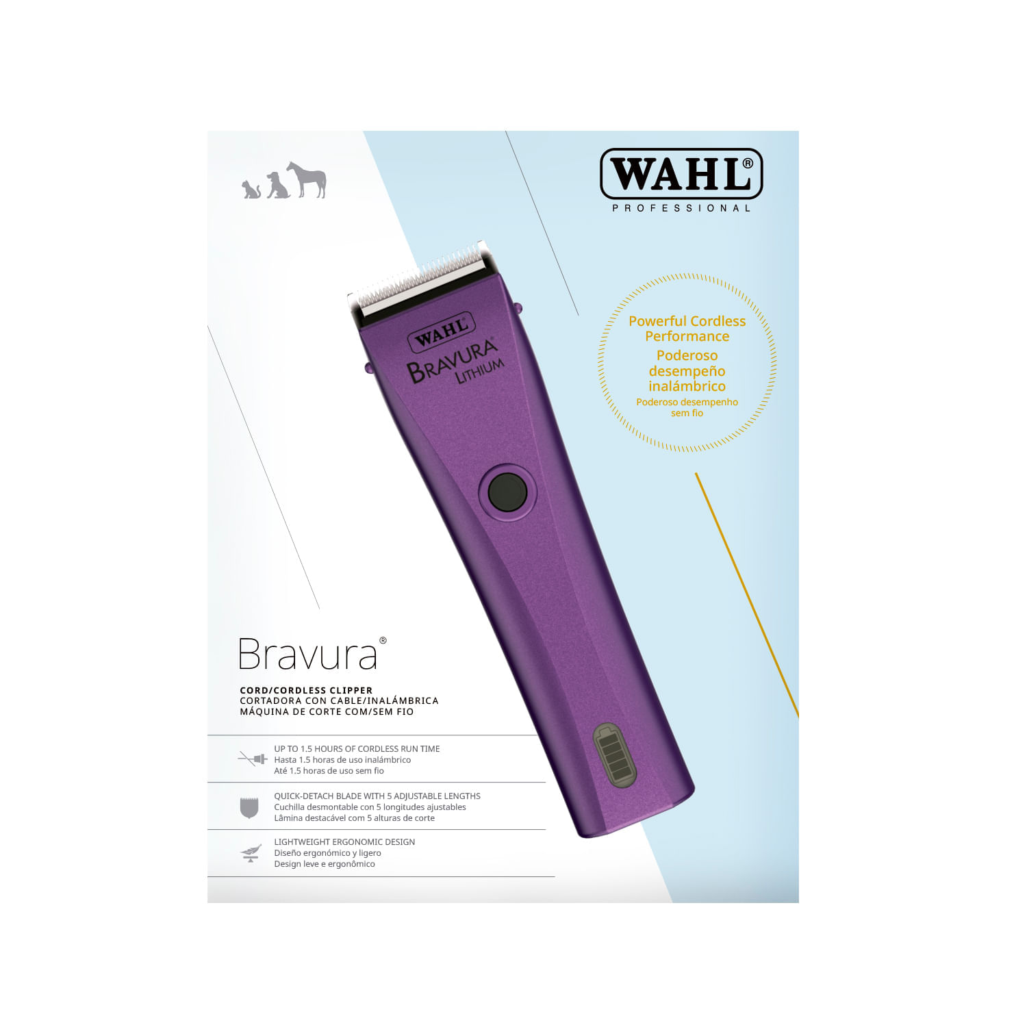 Máquina de Tosa Animal Wahl Bravura Purple - Imagem 3
