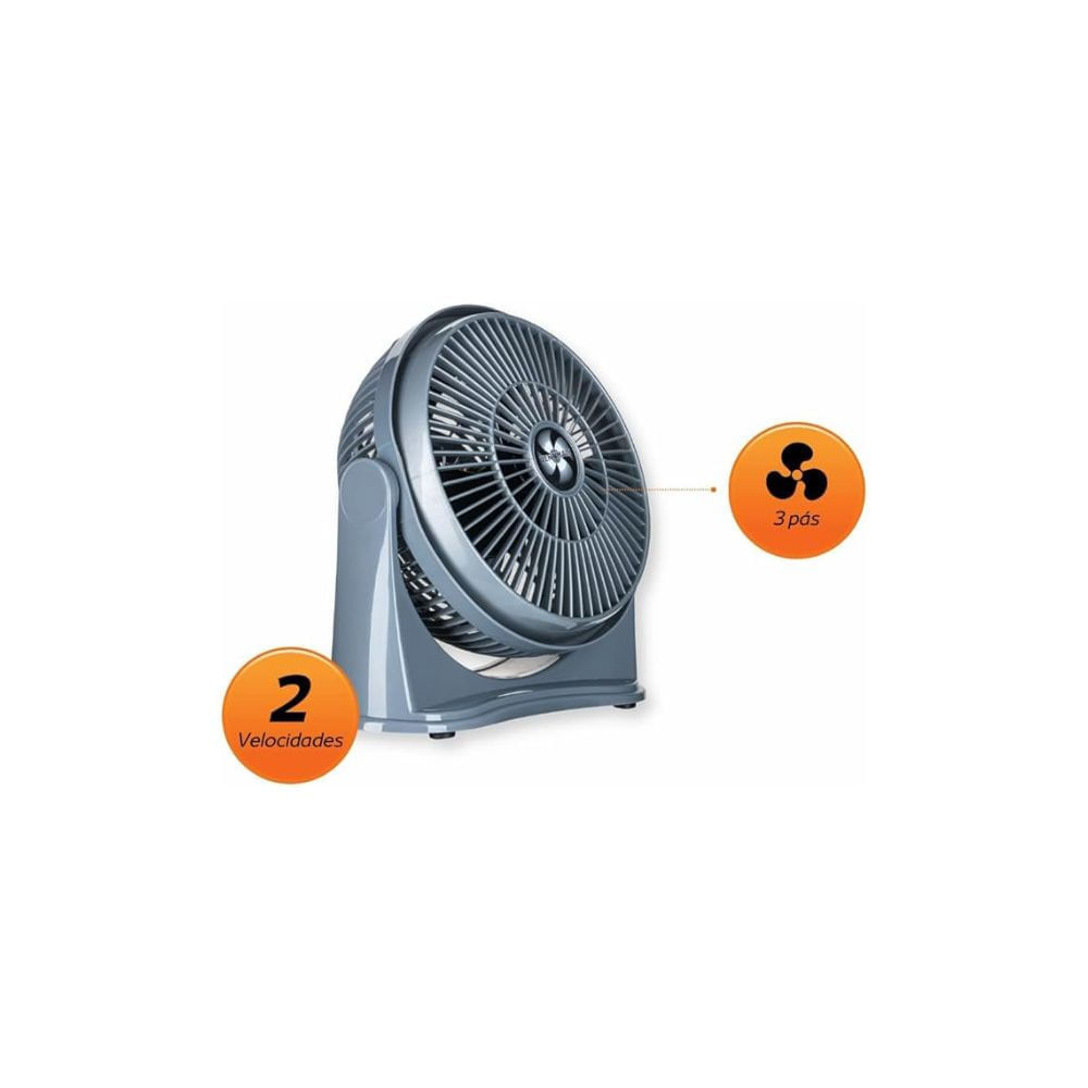 Circulador de Ar 25cm Ventimais 3 em 1 2 Vel Cinza/Prata 127v - Imagem 15
