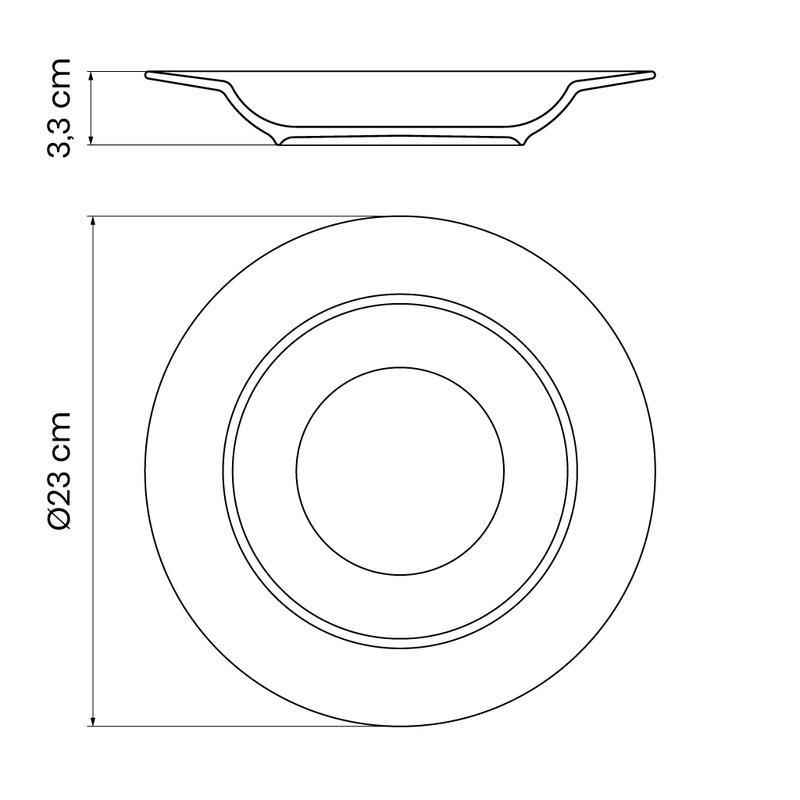 Prato Fundo Marie em Porcelana Decorada 23 cm Tramontina - Imagem 3