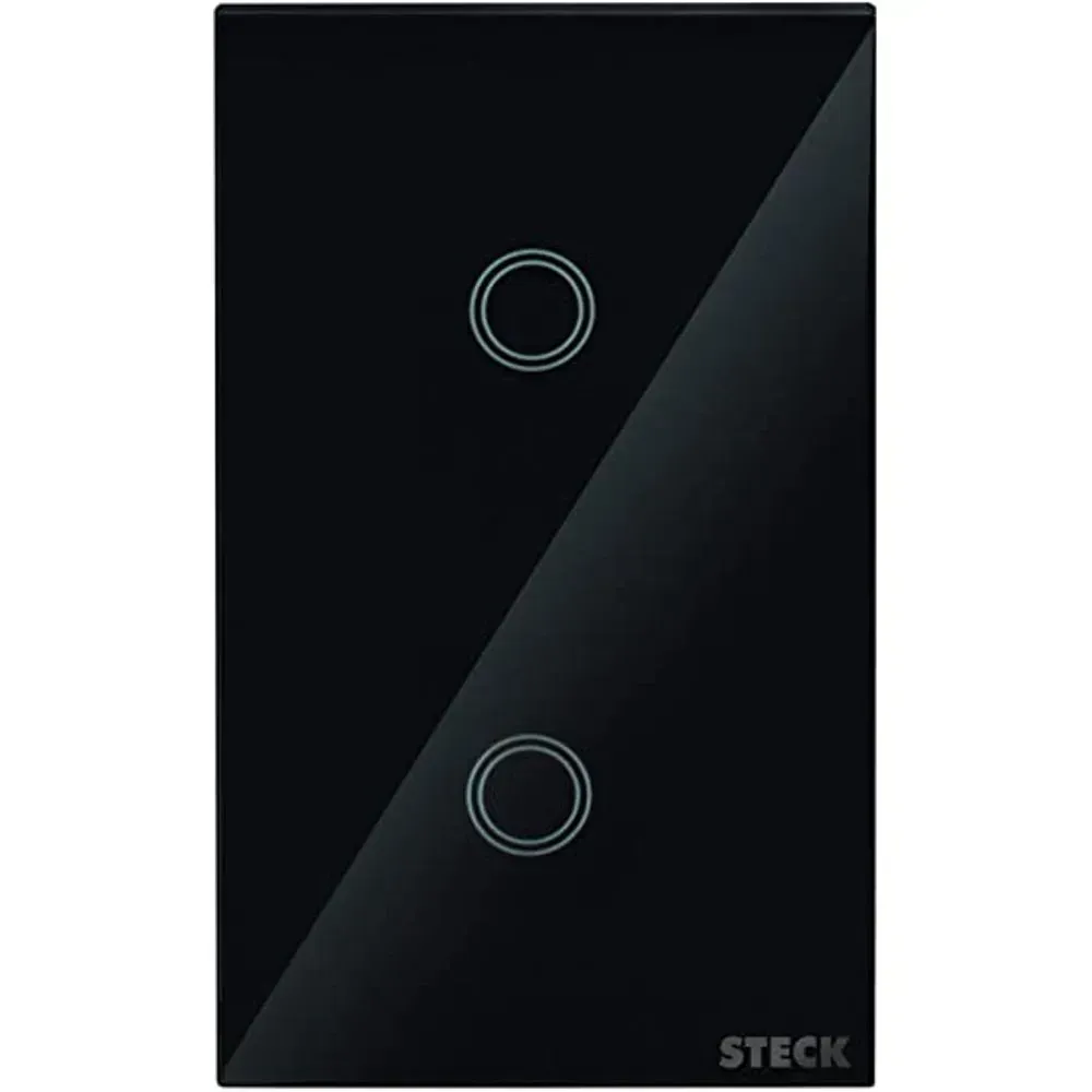 Interruptor Touch Wi-Fi Smarteck 4x2 2 Módulos Preto Cód. SMCI2PS1 – Steck