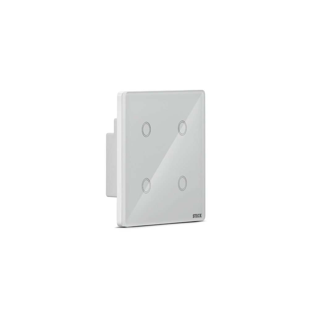 Interruptor Touch Wi-Fi Smarteck 4x4 4 Módulos Branco Cód. SMCI4BS2 – Steck - Imagem 2