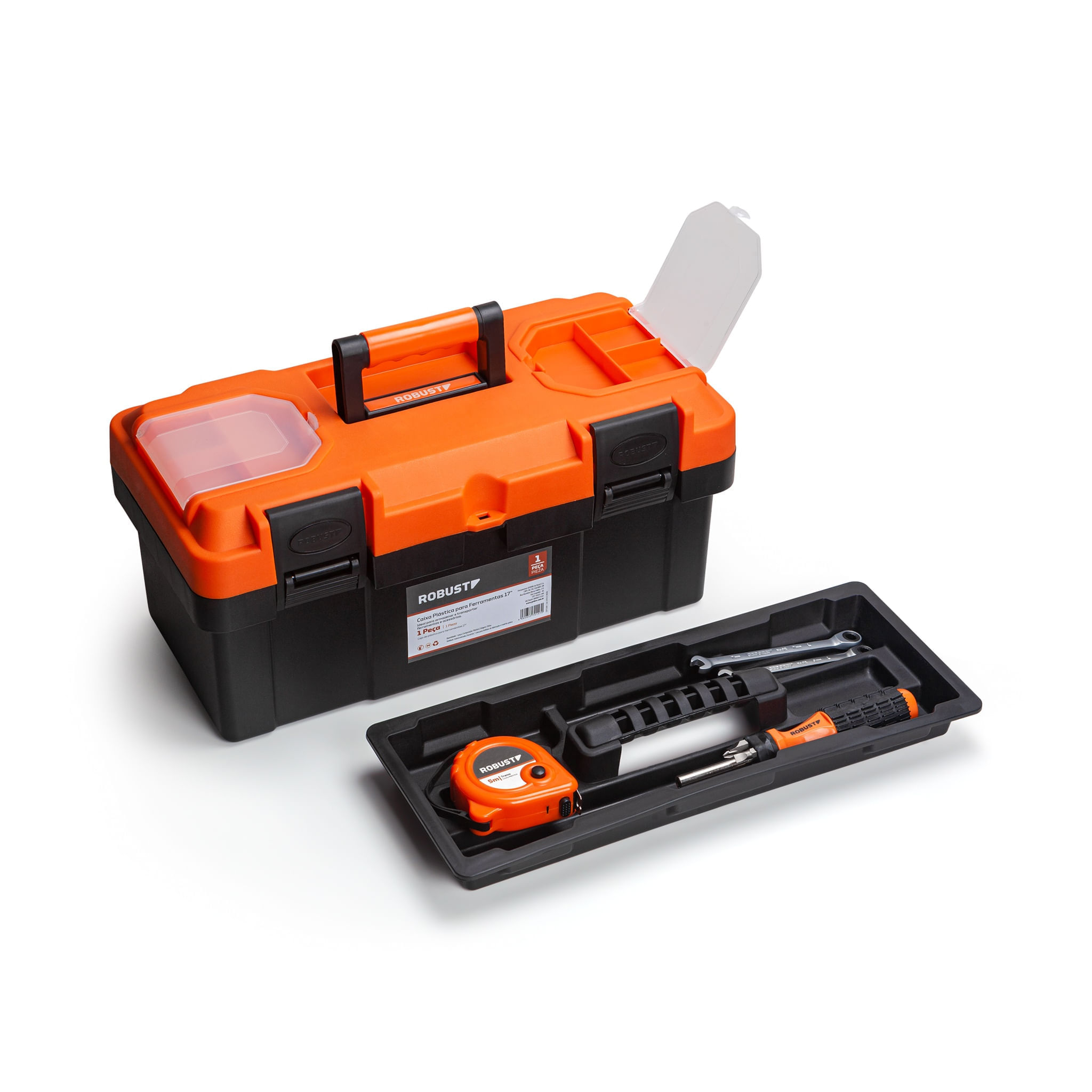 Caixa Ferramenta 17" C/ 2 Compartimento Na Tampa S20755000  - Robust