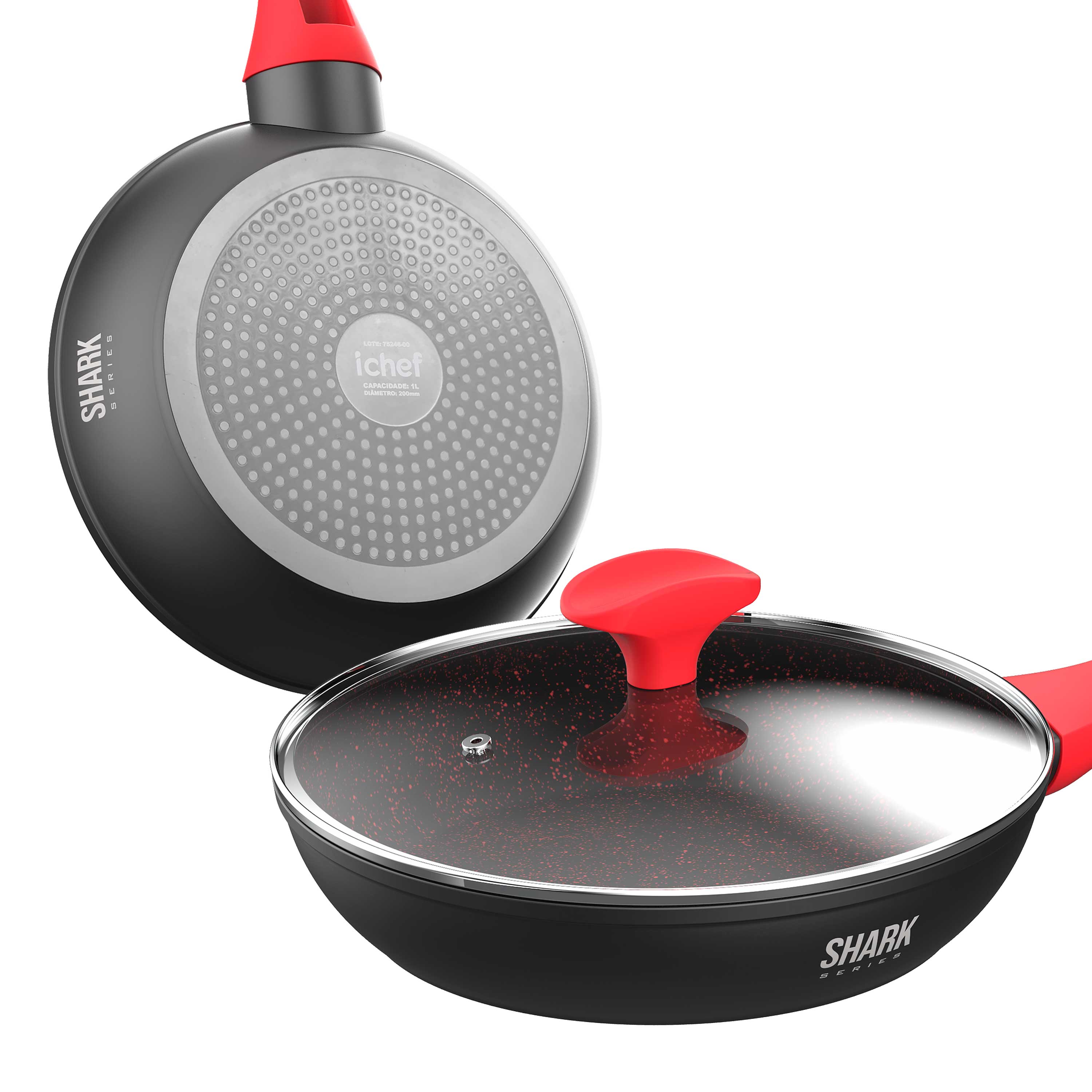 Super Combo Ichef Home Vermelha 4 panelas e 2 tampas - Imagem 3