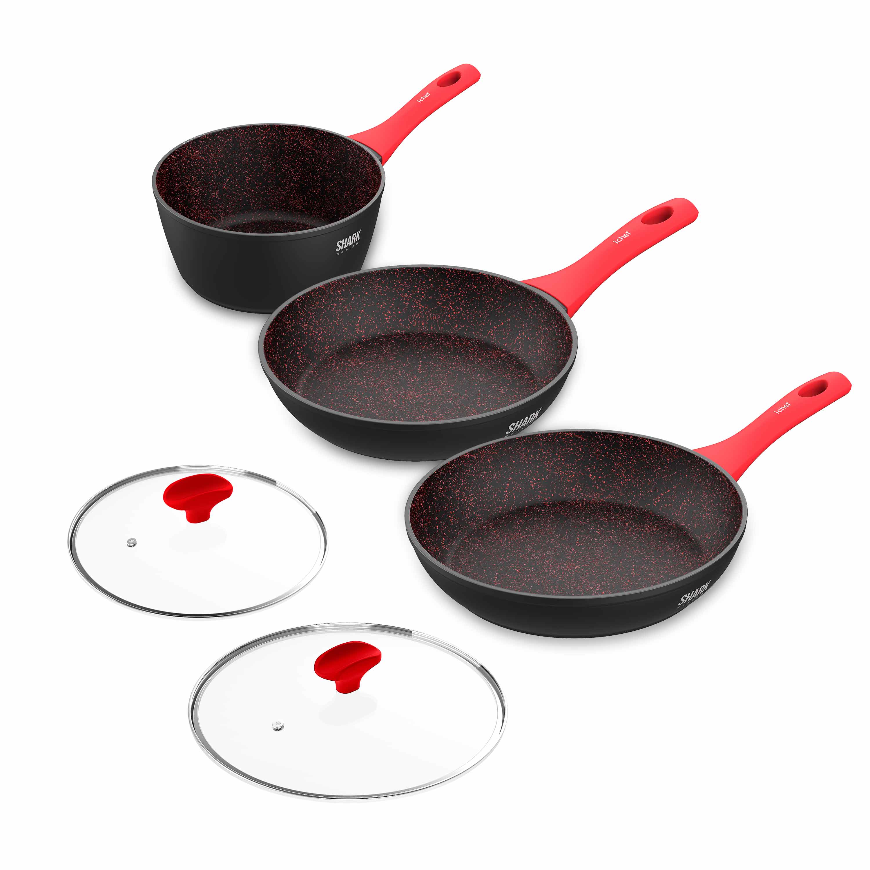 Super Combo Ichef Home Vermelha 4 panelas e 2 tampas - Imagem 2