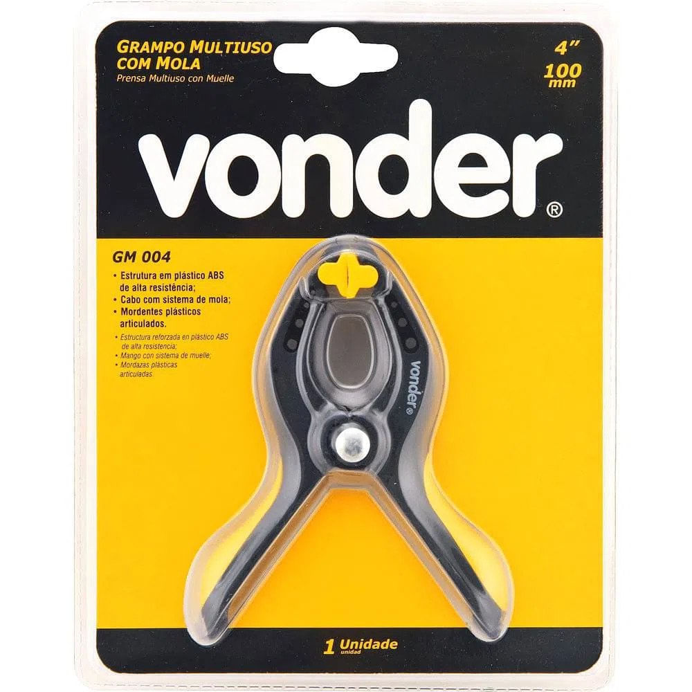 Grampo Multiuso C/Mola 4" Aperto Rápido GM004  35.80.000.004 - Vonder