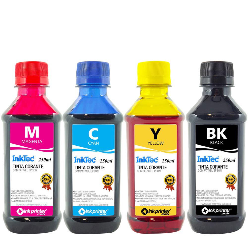 Tinta Corante InkTec para Impressora Epson (4x250ml)
