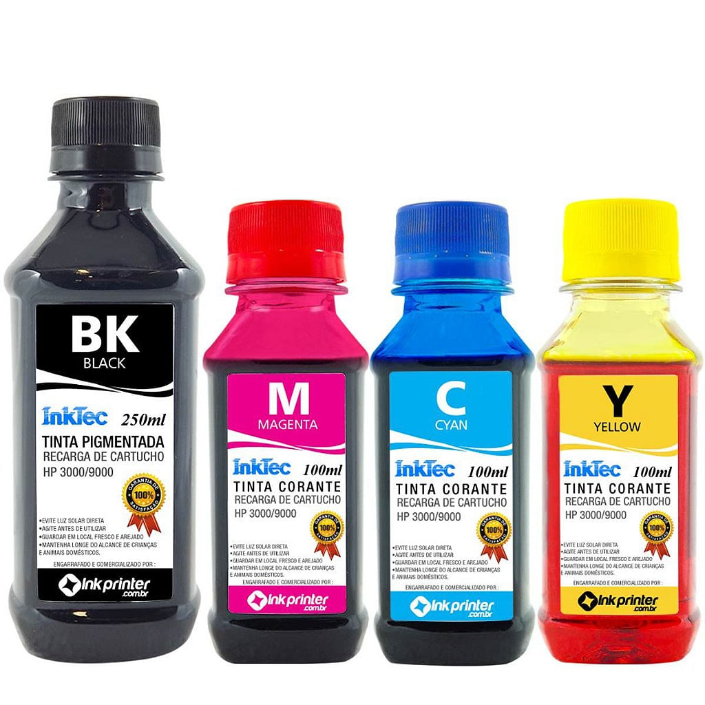 Tinta InkTec para Recarga de Cartucho de Impressora HP (550ml)