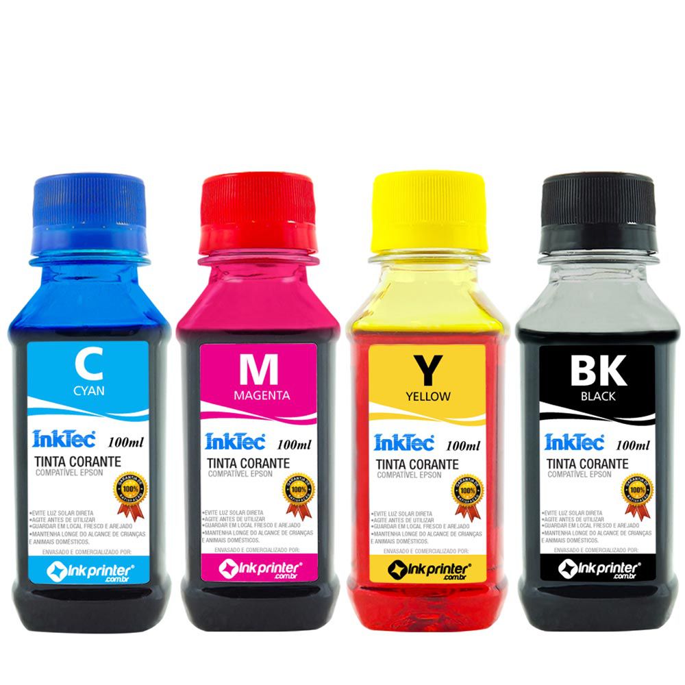 Tinta Corante InkTec para Impressora Epson (4x100ml)