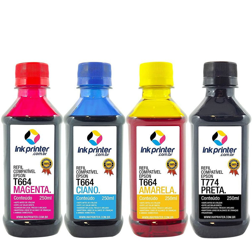 Kit de Tinta para Epson L656 - Compatível InkPrinter (4x250ml)