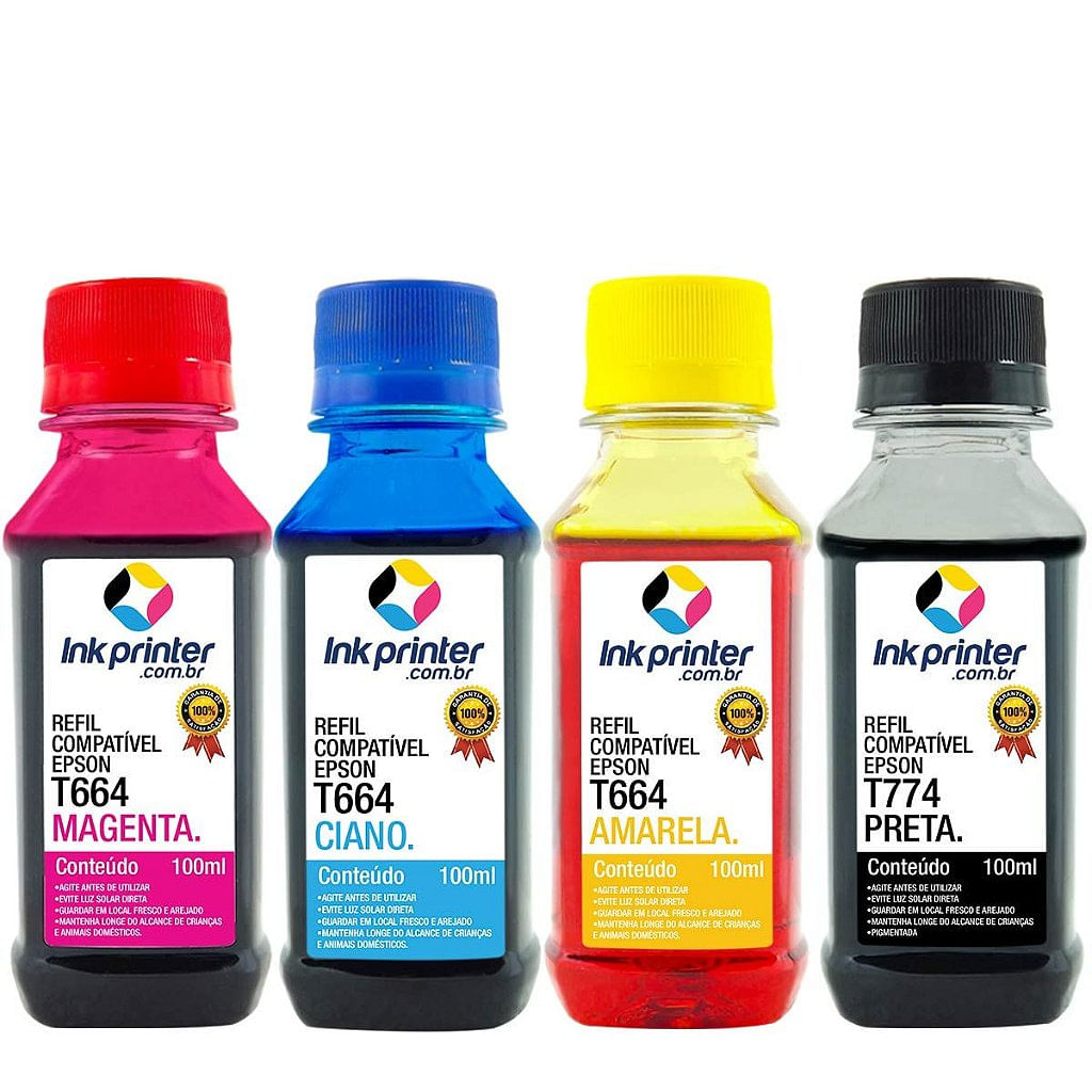 Kit de Tinta para Epson L656 - Compatível InkPrinter (4x100ml)