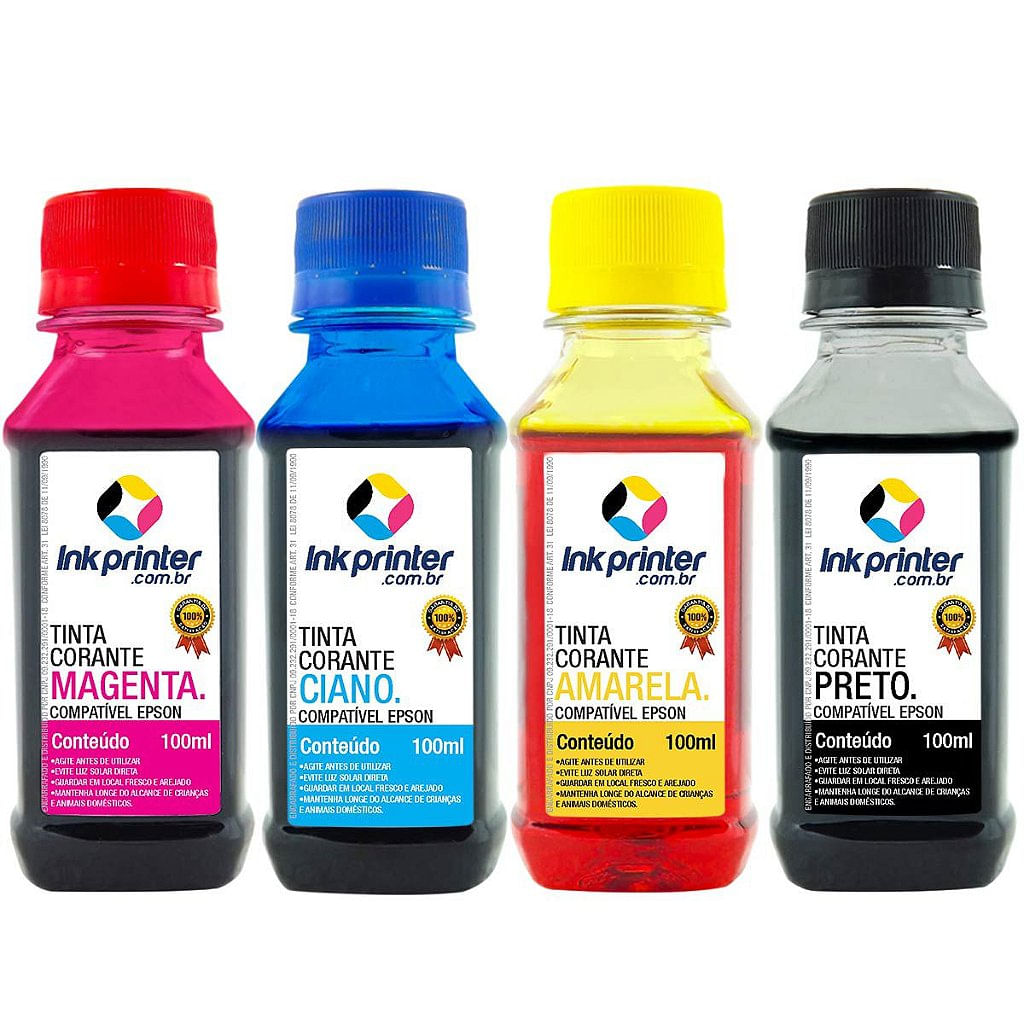 Tinta Corante InkPrinter para Impressora Epson (4x100ml)