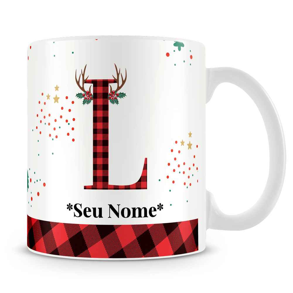 Caneca Alfabeto Natalino – Letra A (Com Nome) - Imagem 5
