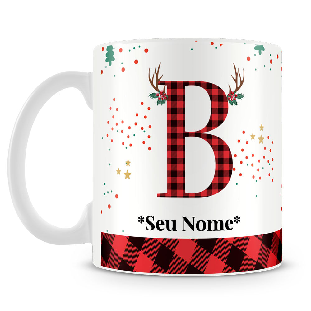 Caneca Alfabeto Natalino – Letra A (Com Nome) - Imagem 7