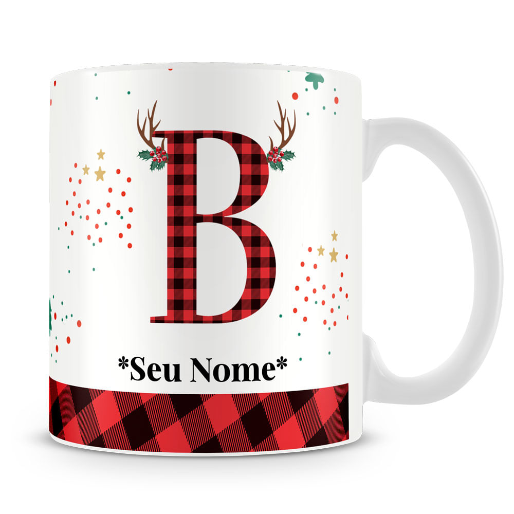 Caneca Alfabeto Natalino – Letra A (Com Nome) - Imagem 8